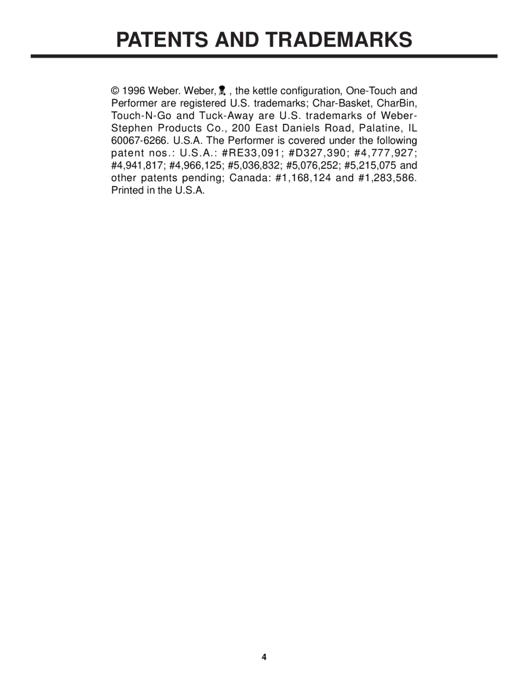 Weber Burner owner manual 