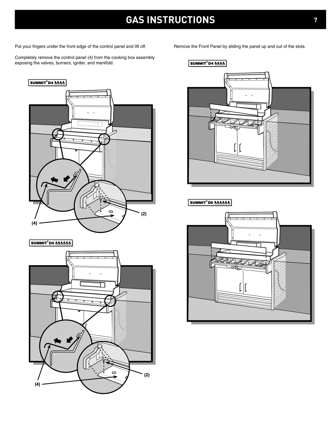 Weber D4, D6 manual GAS Instructions 