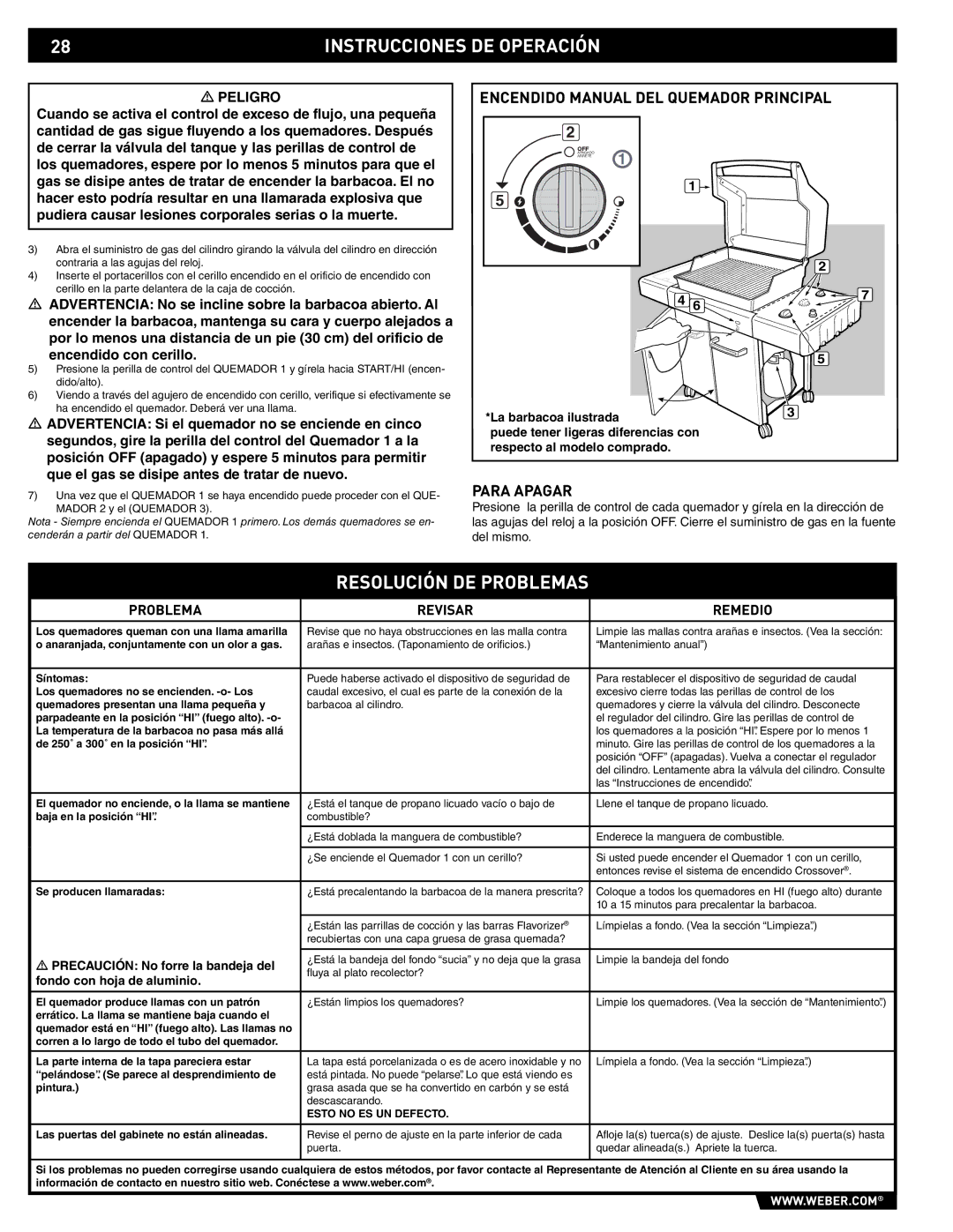 Weber E/EP - 210/310 manual Resolución DE Problemas 