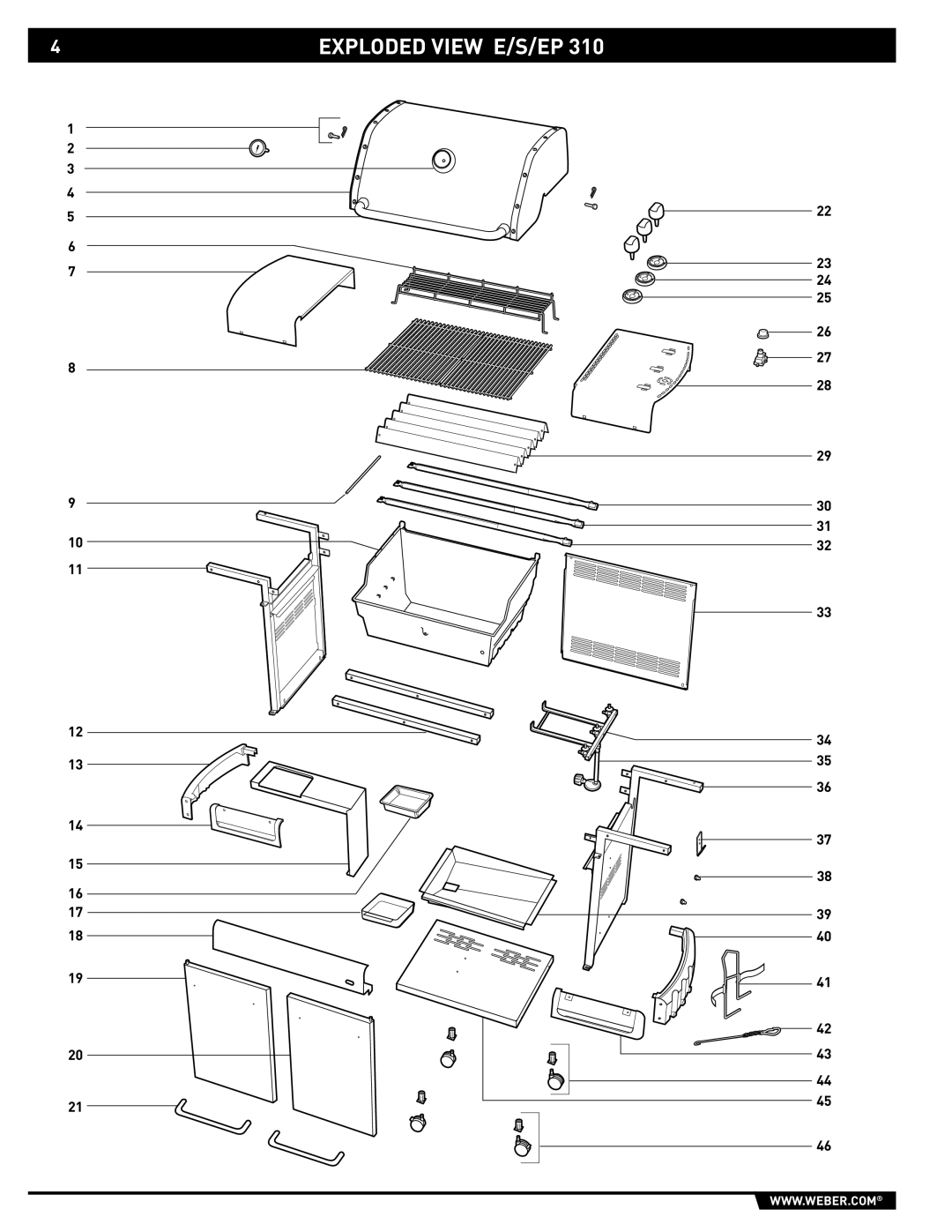 Weber EP-310/320 manual Exploded View E/S/EP 