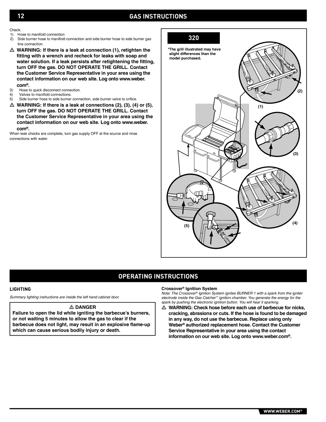 Weber E/S-310, E/S-320, EP -310/320 manual Operating Instructions, Lighting 