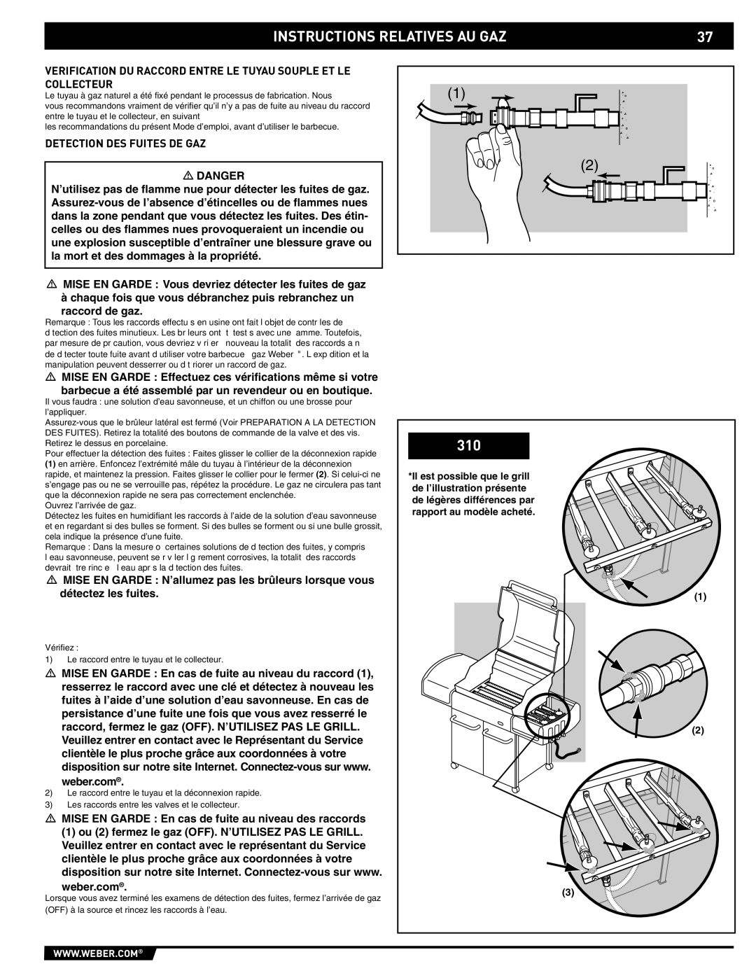 Weber EP -310/320, E/S-310, E/S-320 manual Detection DES Fuites DE GAZ 