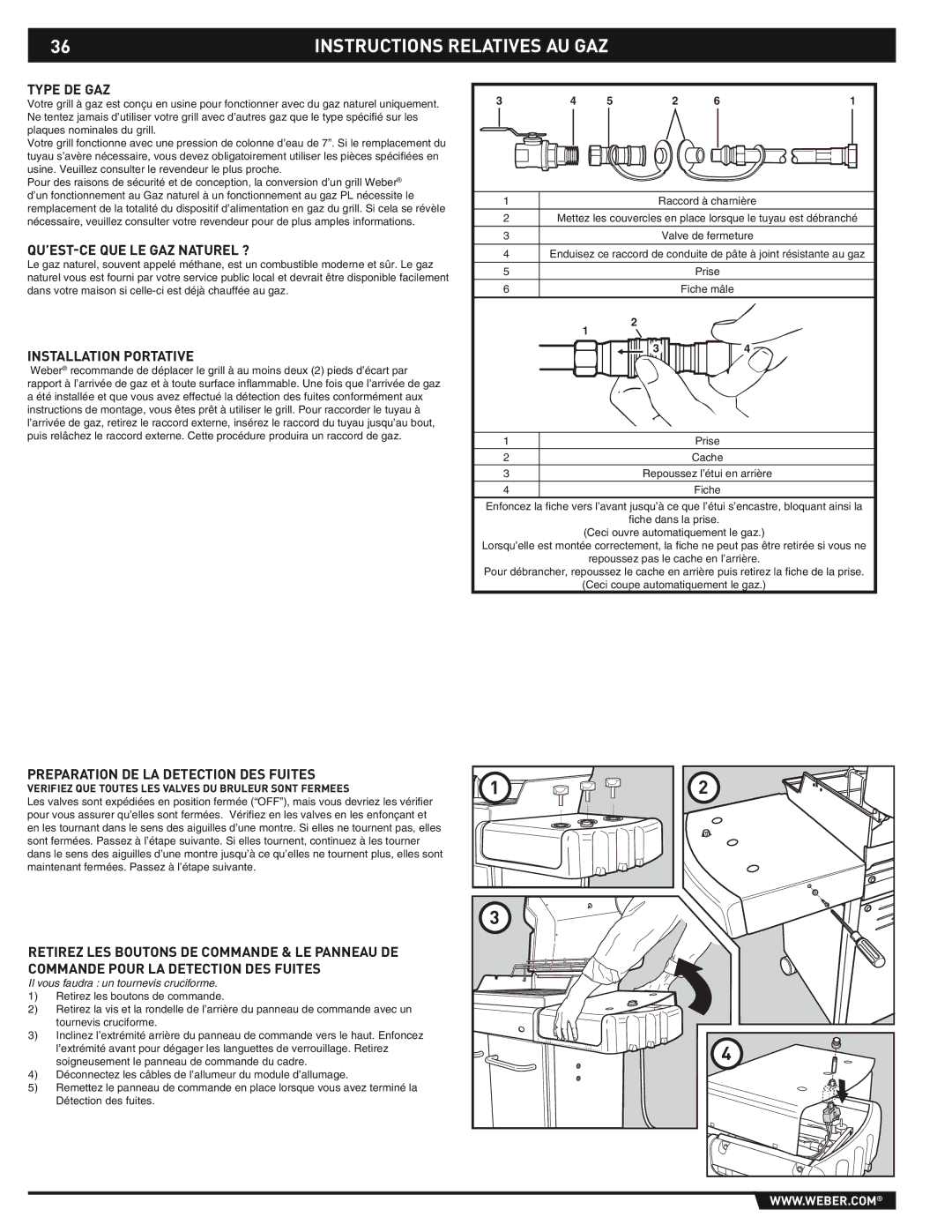 Weber E/S-310/320 manual Type DE GAZ, QU’EST-CE QUE LE GAZ Naturel ?, Installation Portative 