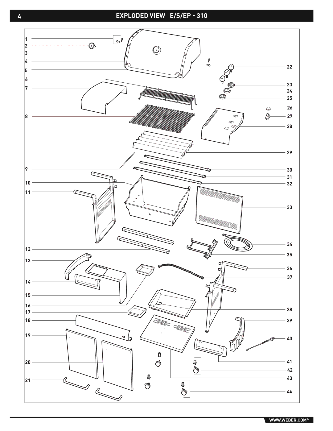 Weber E/S-310/320 manual Exploded View 