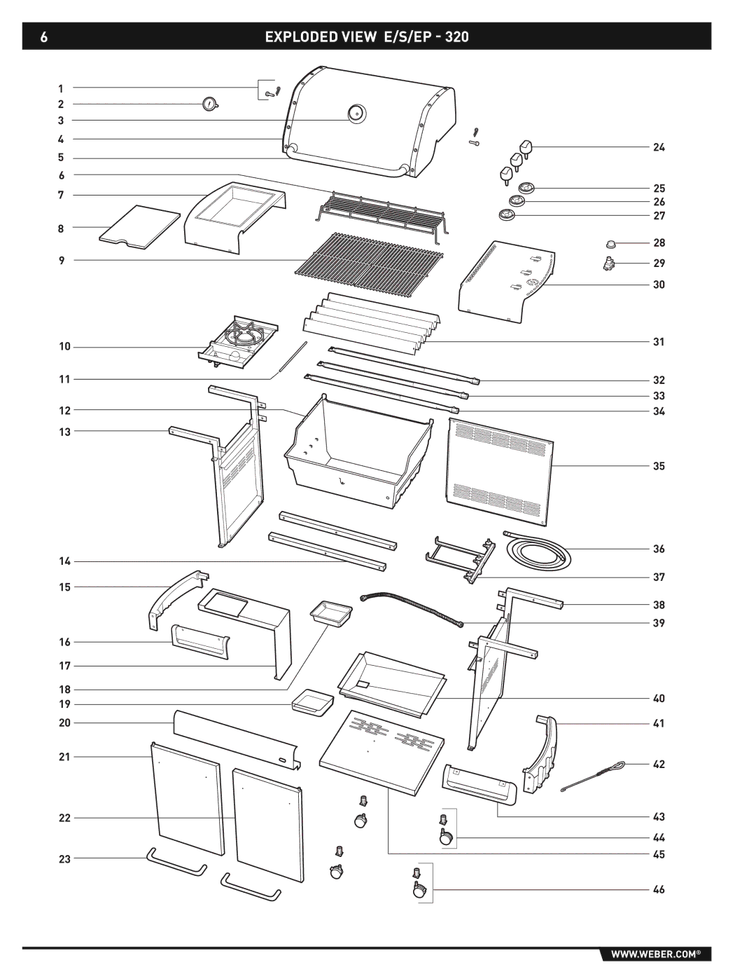 Weber E/S-310/320 manual Exploded View E/S/EP 