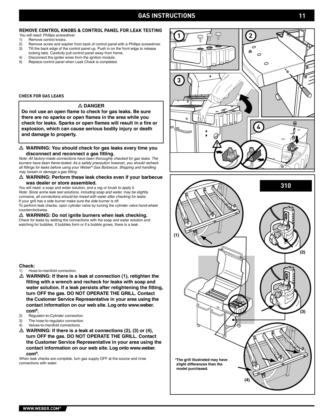 Weber E/S-320 manual GAS Instructions 