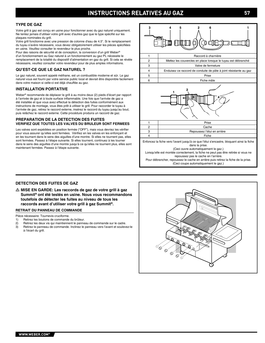 Weber E/S-420 Type DE GAZ, QU’EST-CE QUE LE GAZ Naturel ?, Installation Portative, Preparation DE LA Detection DES Fuites 