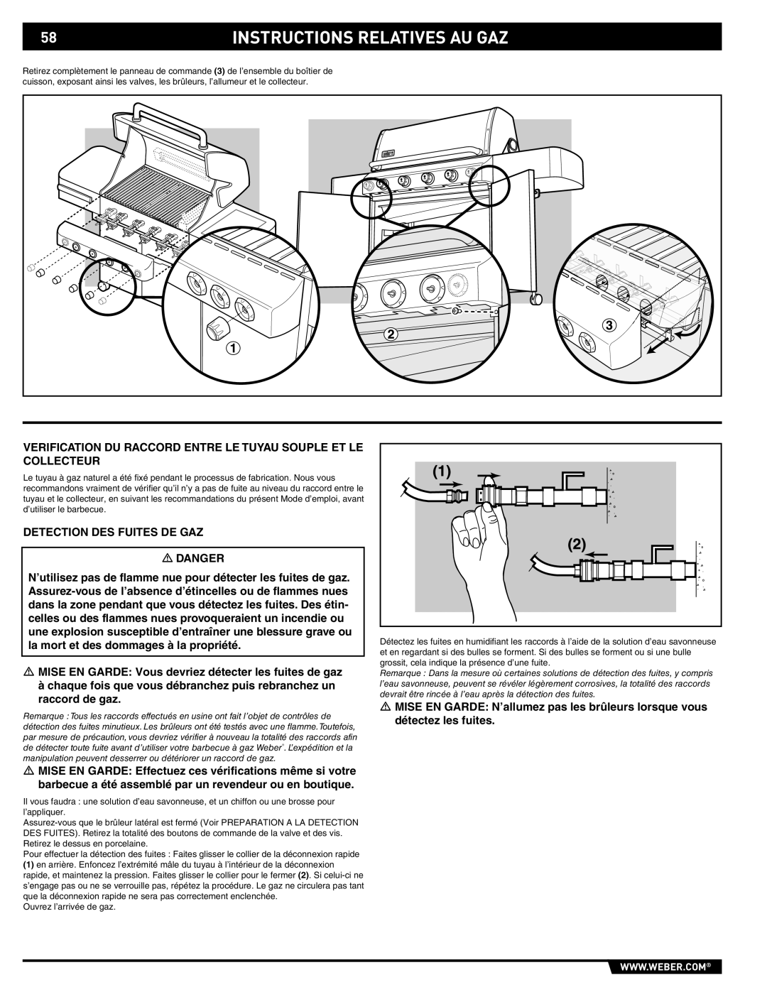 Weber E/S-420 manual Instructions Relatives AU GAZ 