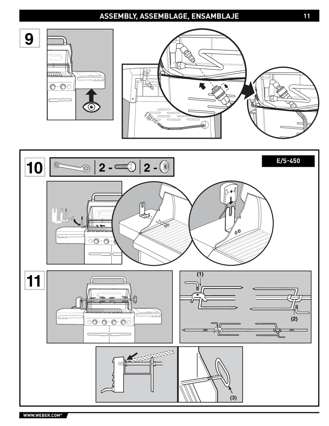Weber E/S-450 manual ASSEMBLY, ASSEMBLAGE, Ensamblaje 