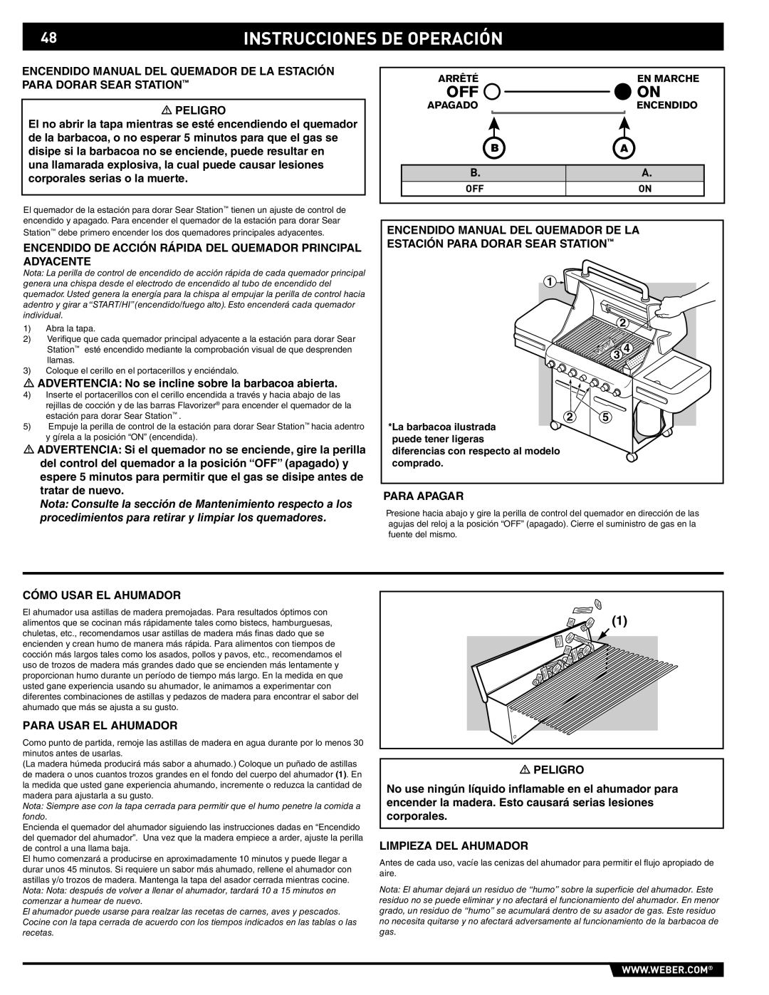 Weber E/S 470 manual Cómo Usar EL Ahumador, Para Usar EL Ahumador, Limpieza DEL Ahumador 