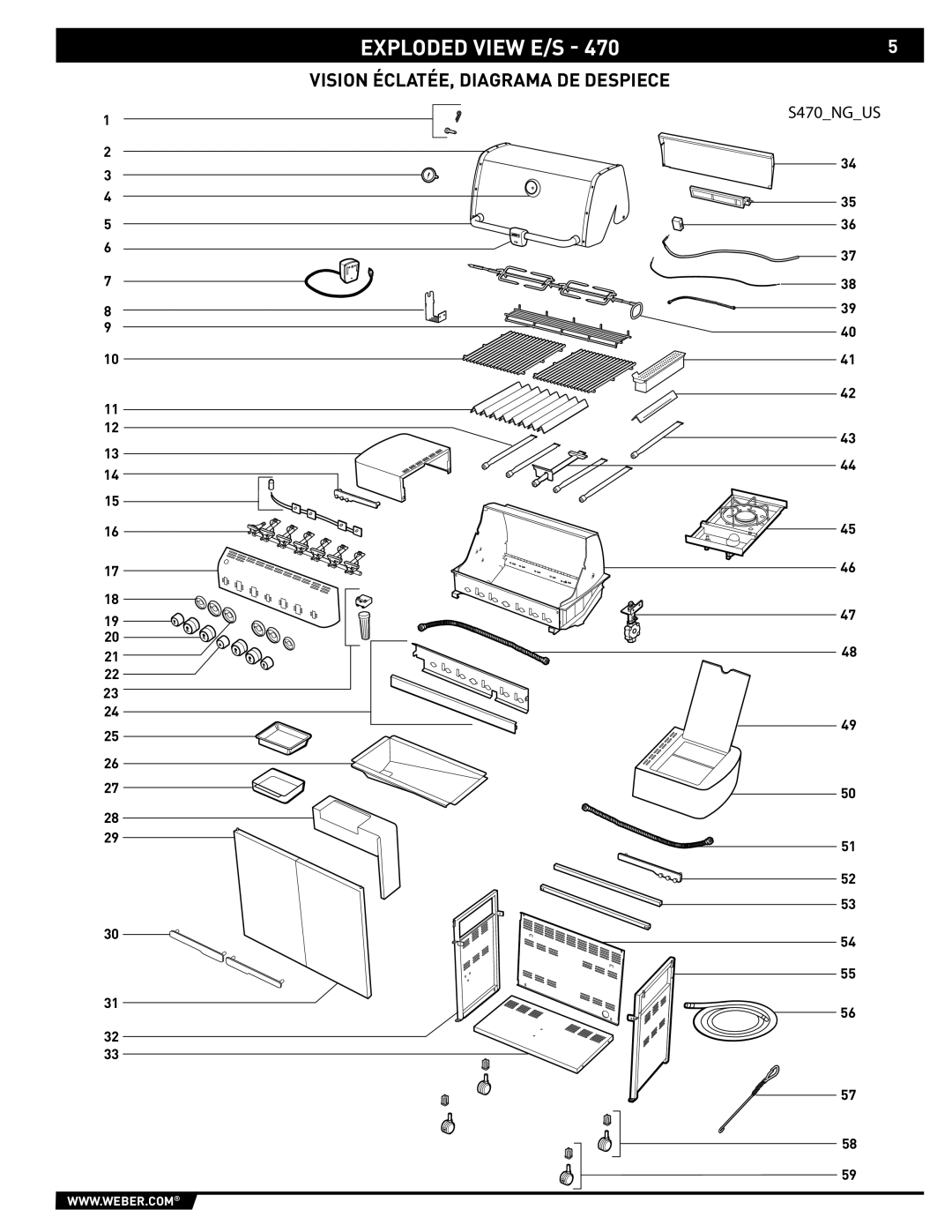 Weber E/S 470 manual Exploded View E/S 