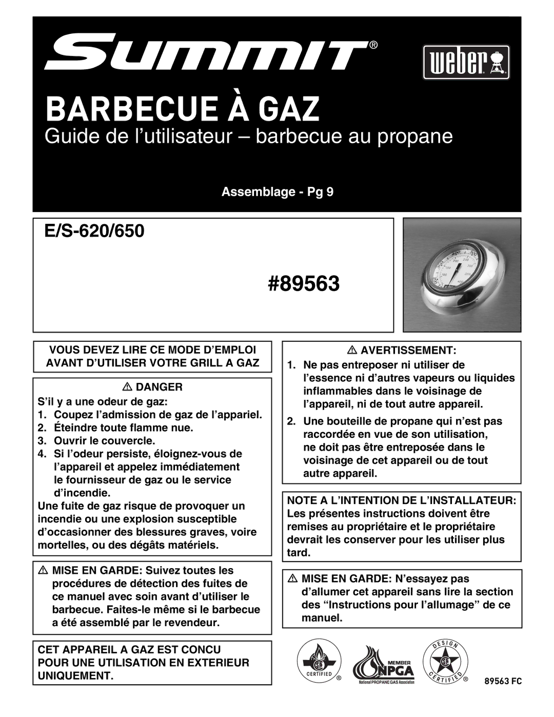 Weber E/S 650 manual Barbecue À GAZ 