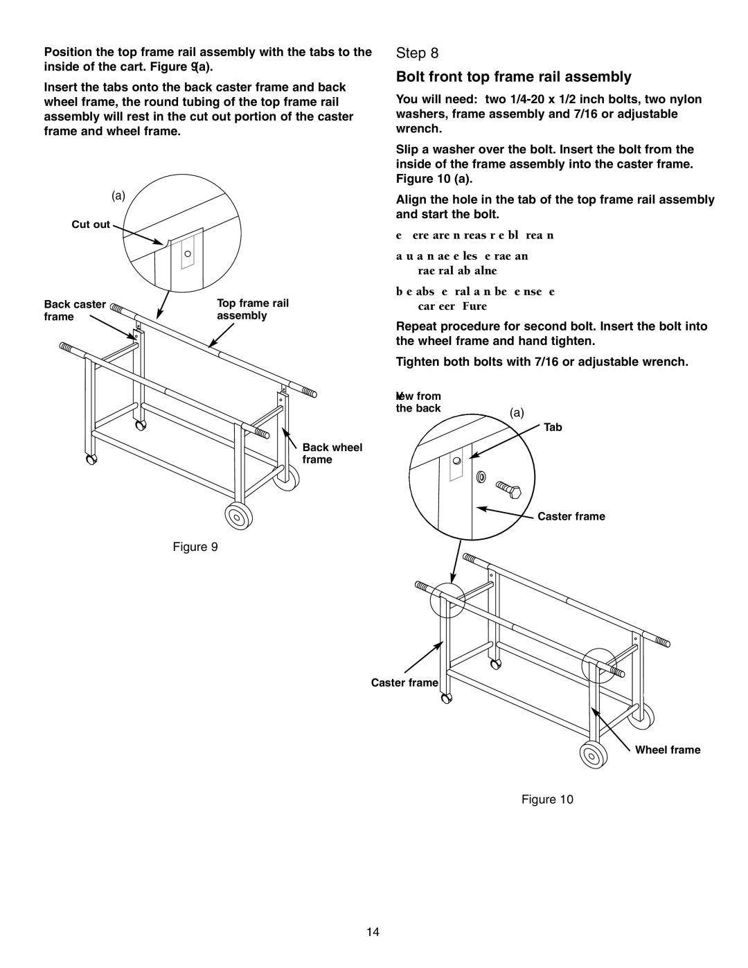 Weber FT 600 owner manual Bolt front top frame rail assembly 