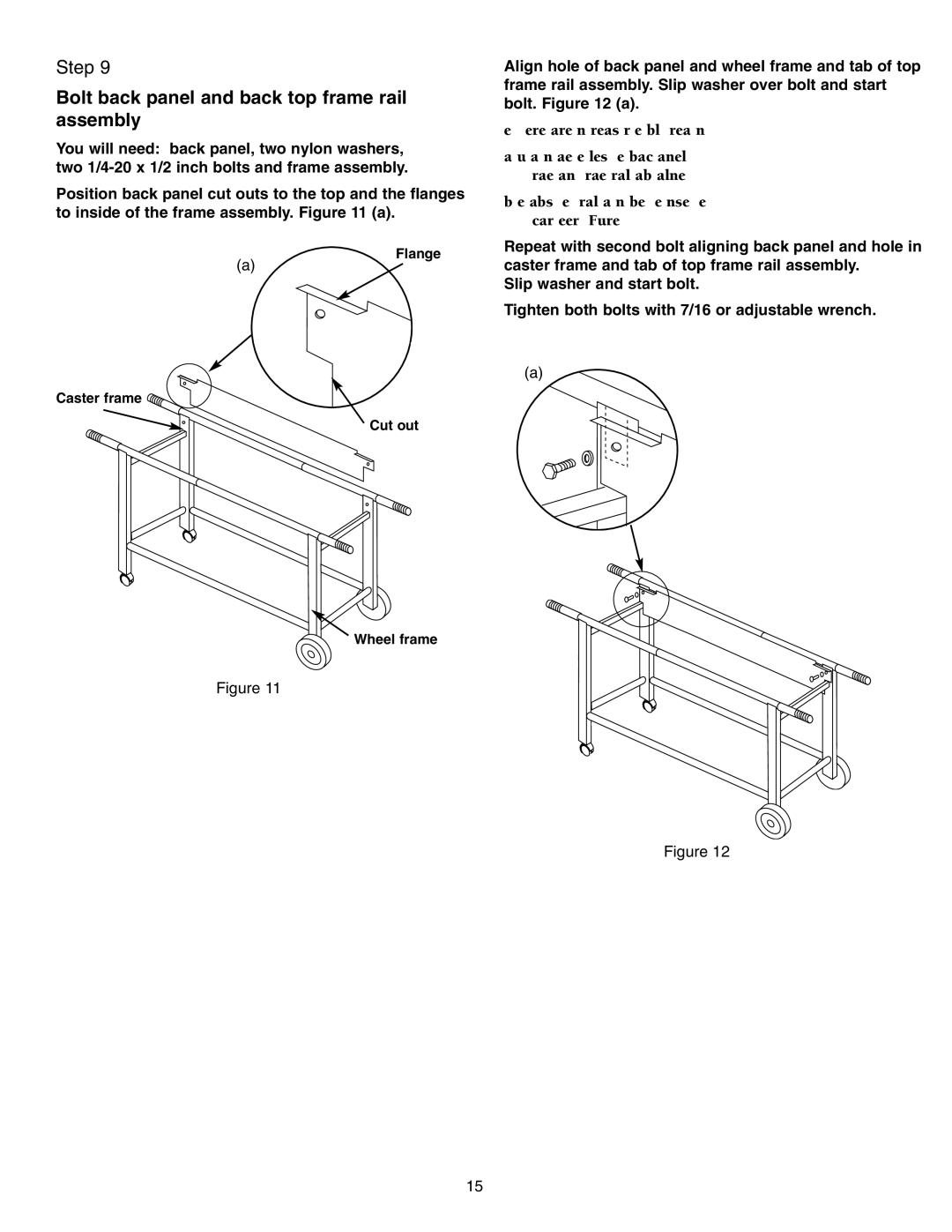 Weber FT 600 owner manual Bolt back panel and back top frame rail assembly 