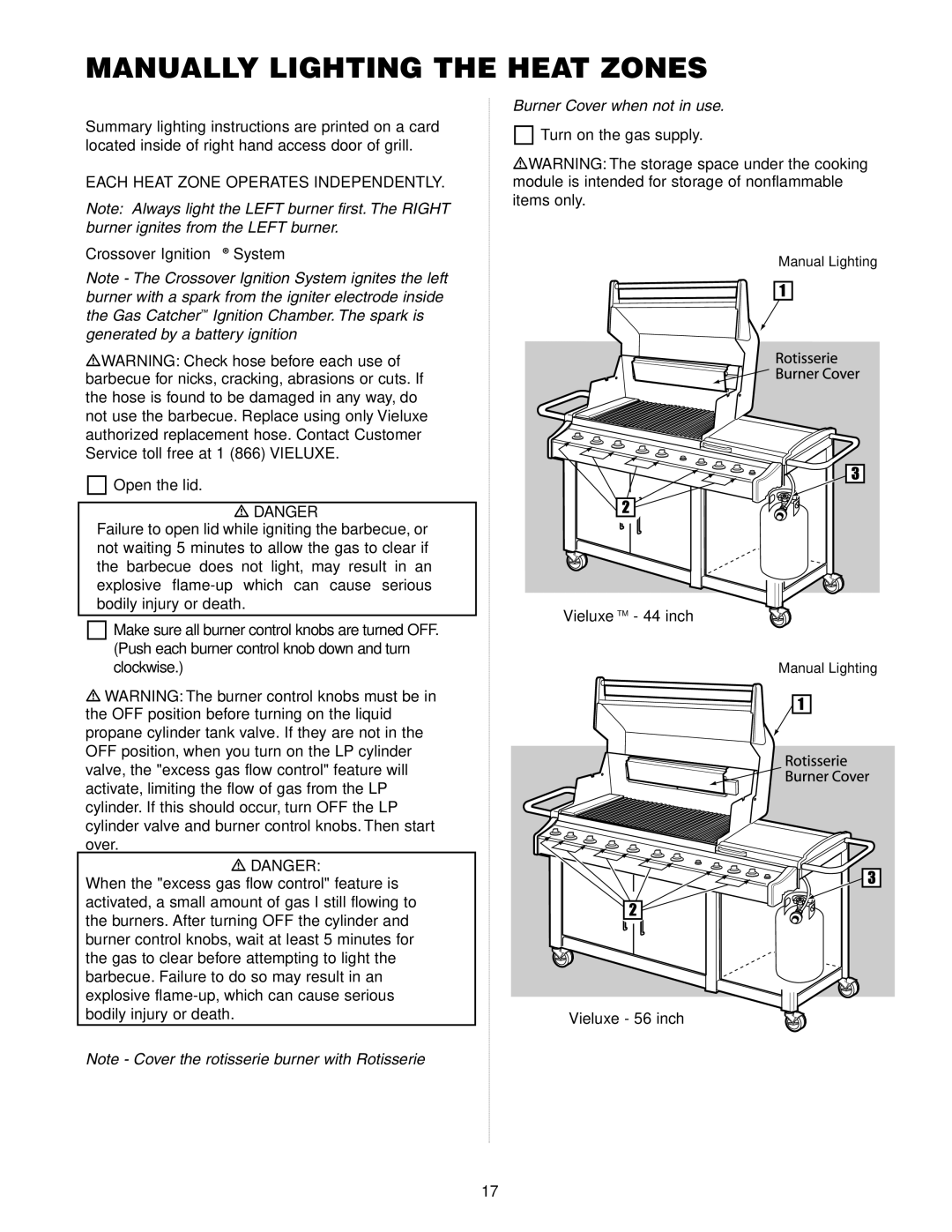 Weber Gas Burner manual Manually Lighting the Heat Zones, Each Heat Zone Operates Independently 