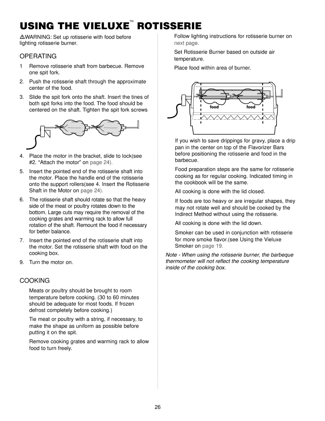 Weber Gas Burner manual Operating, Cooking 