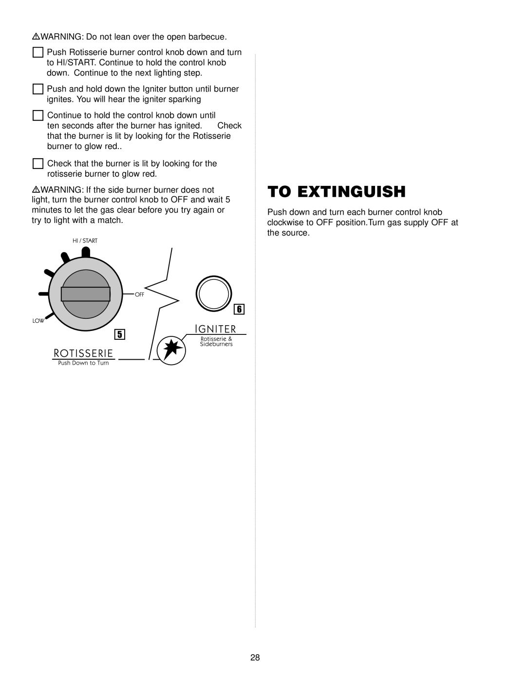 Weber Gas Burner manual To Extinguish 