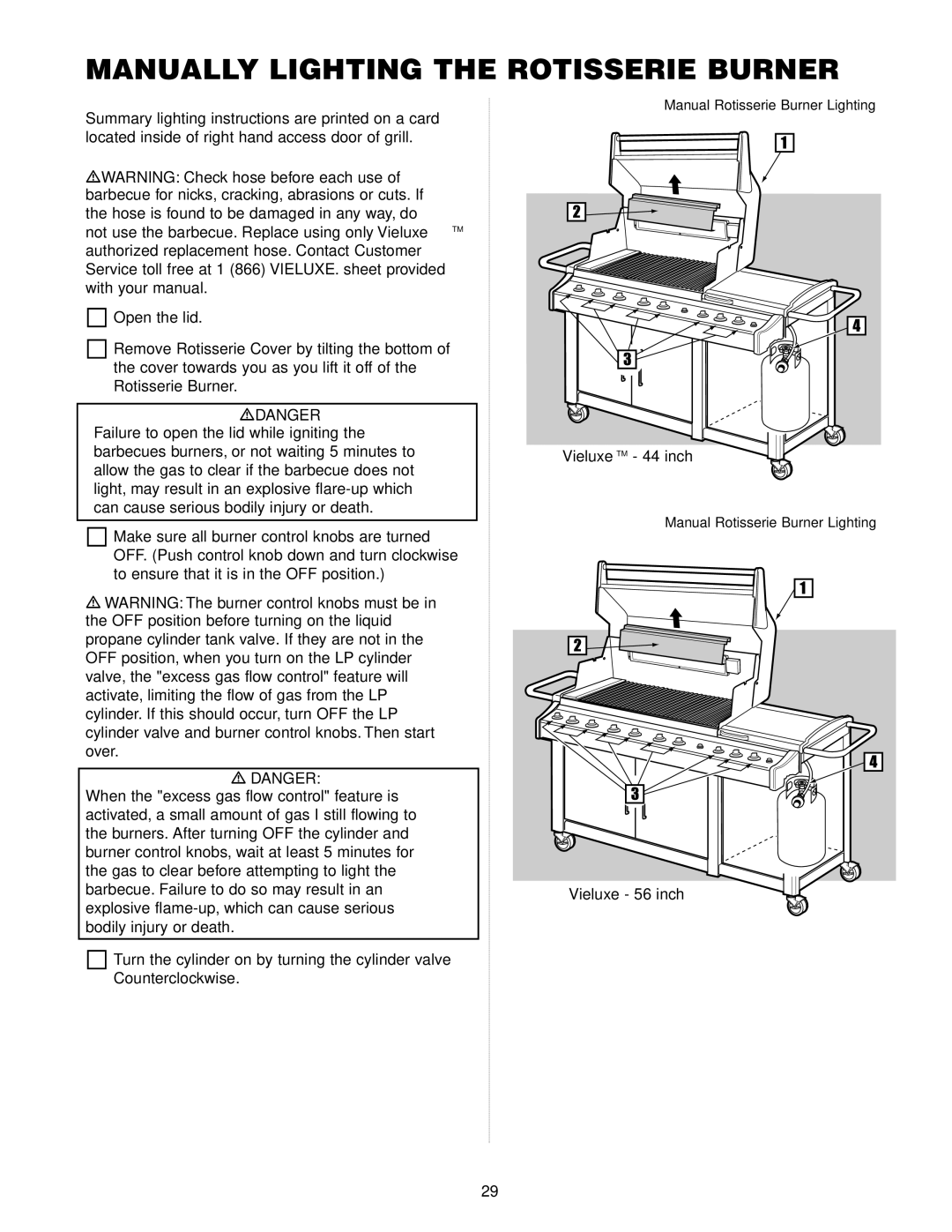 Weber Gas Burner manual Manually Lighting the Rotisserie Burner 