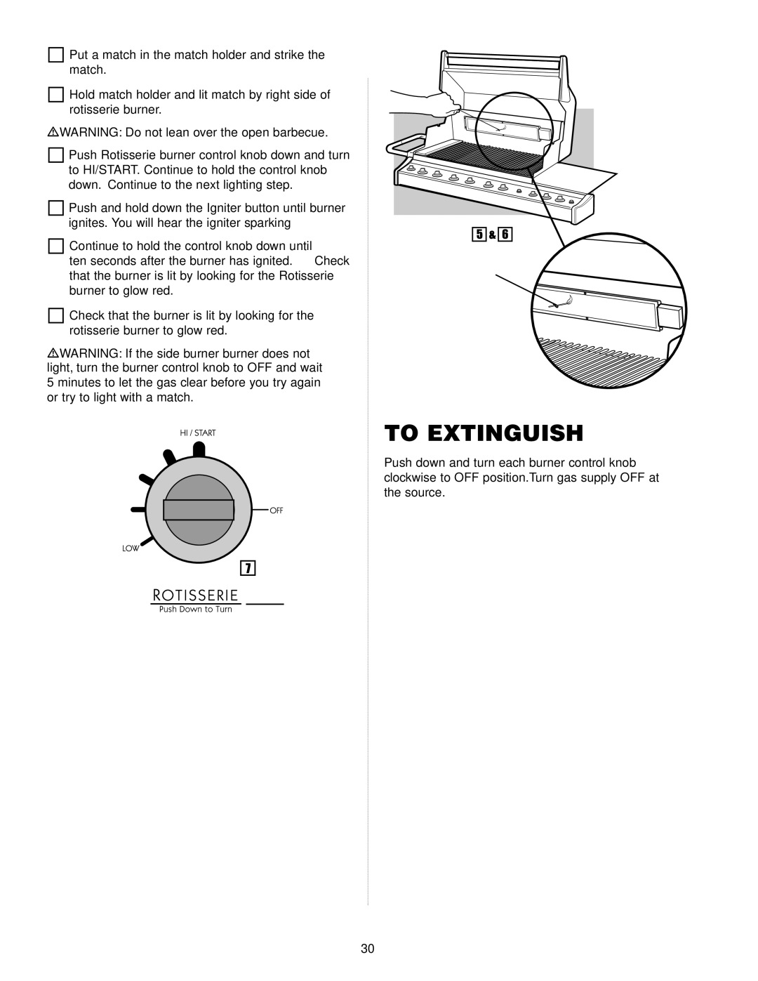 Weber Gas Burner manual To Extinguish 