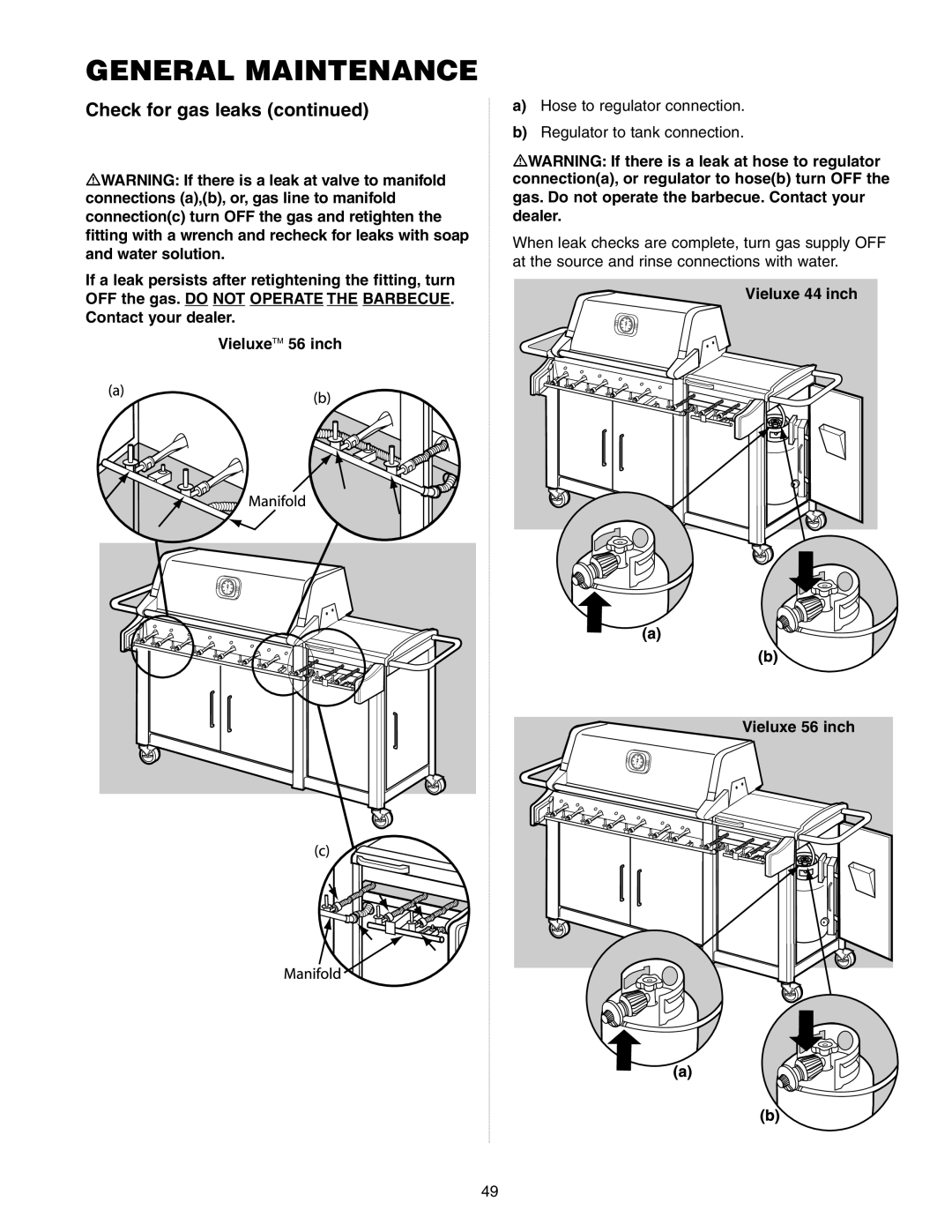 Weber Gas Burner manual Check for gas leaks 