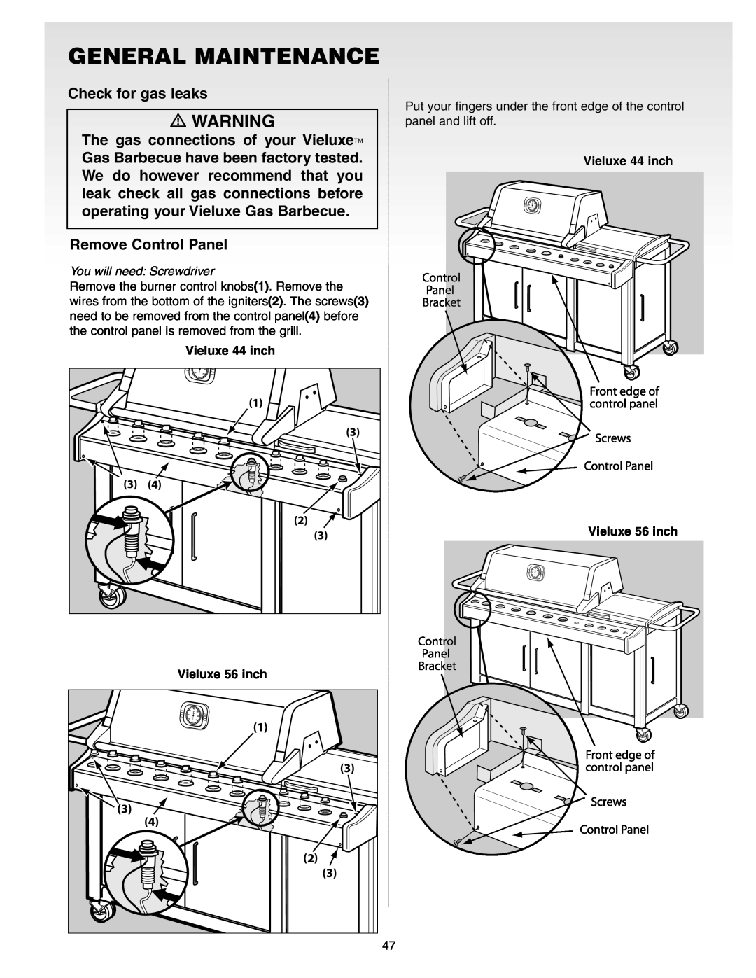 Weber Gas Burner manual General Maintenance 