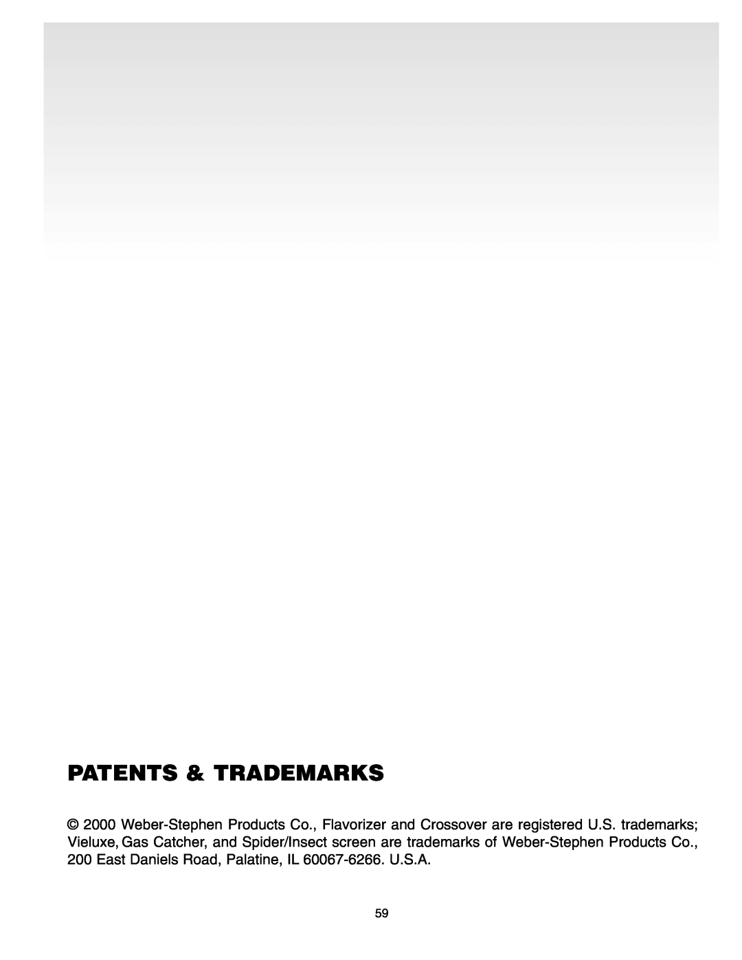 Weber Gas Burner manual Patents & Trademarks 