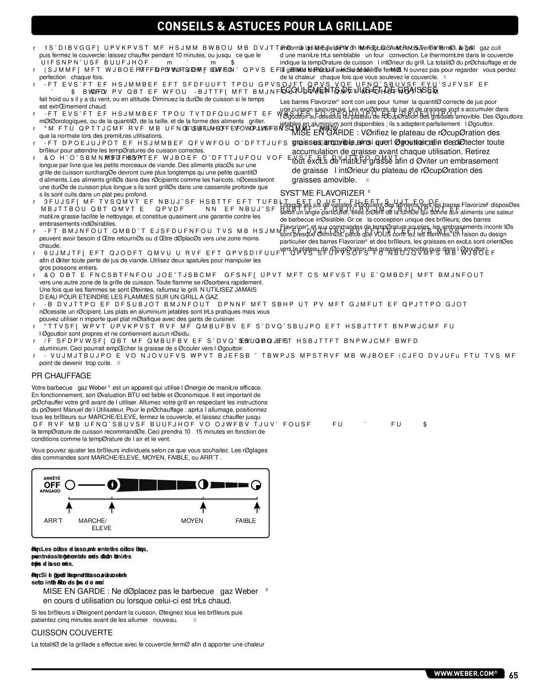 Weber 54406, 330 CoNSeILS & ASTUceS PoUR LA GRILLADe, Préchauffage, Ecoulements DE JUS ET DE Graisses, Système Flavorizer 