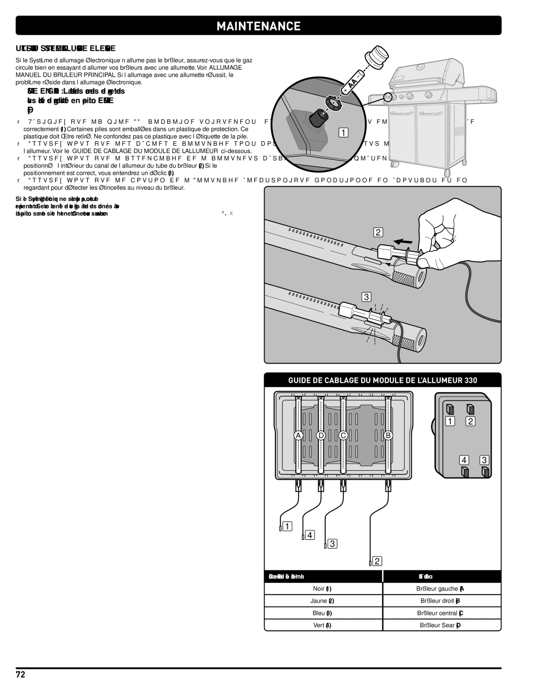 Weber GAS GRILL LP Gas Grill, 330, 54406 manual Utilisation DU Systeme D’ALLUMAGE Electronique, Brûleur Sear D 