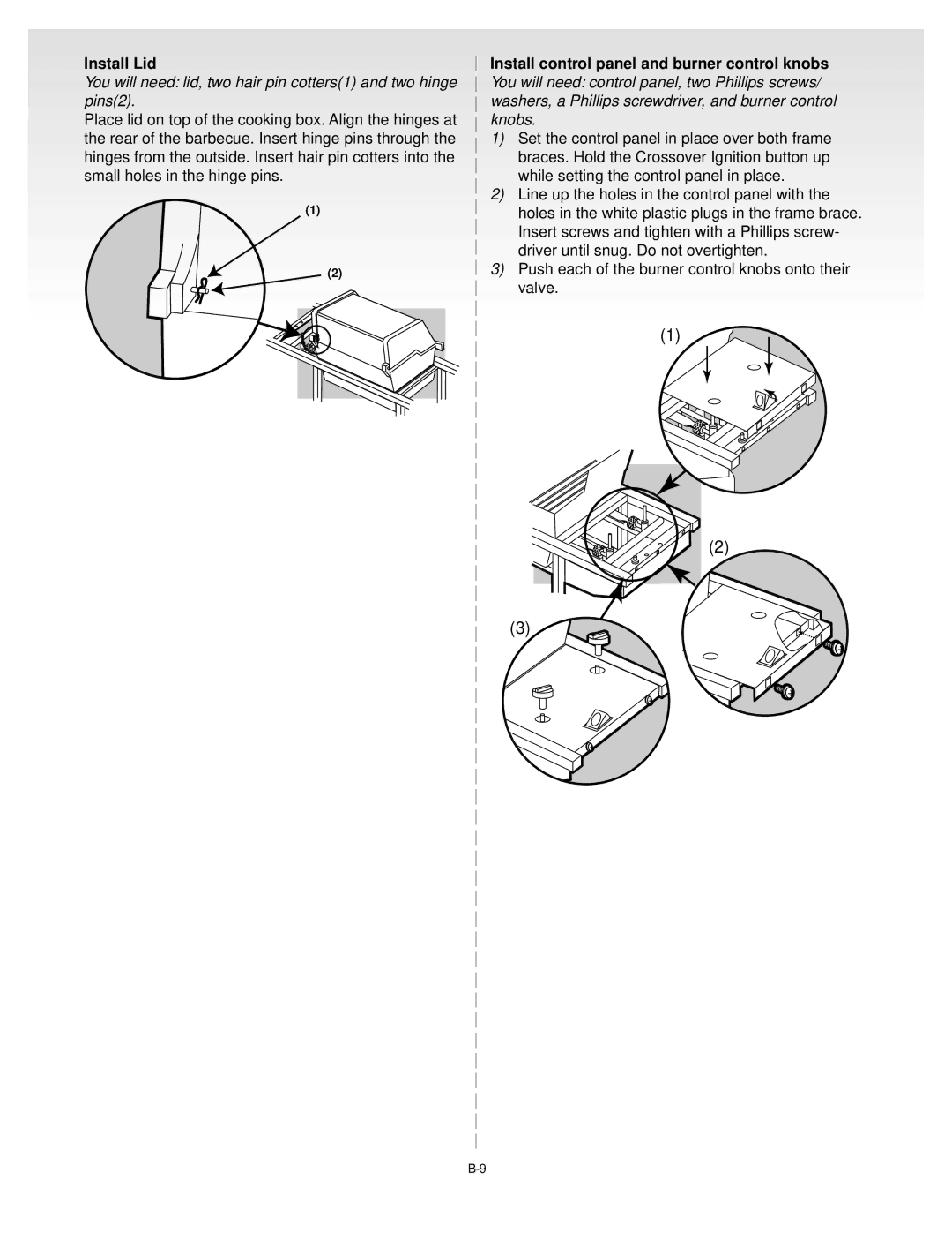 Weber Gas Grill manual Install Lid 