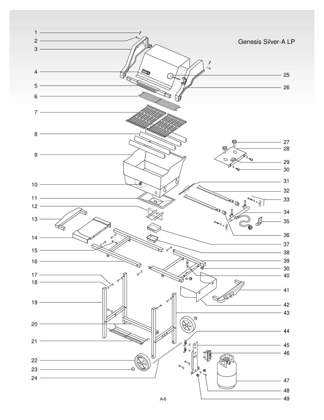 Weber Gas Grill manual Genesis Silver-A LP 