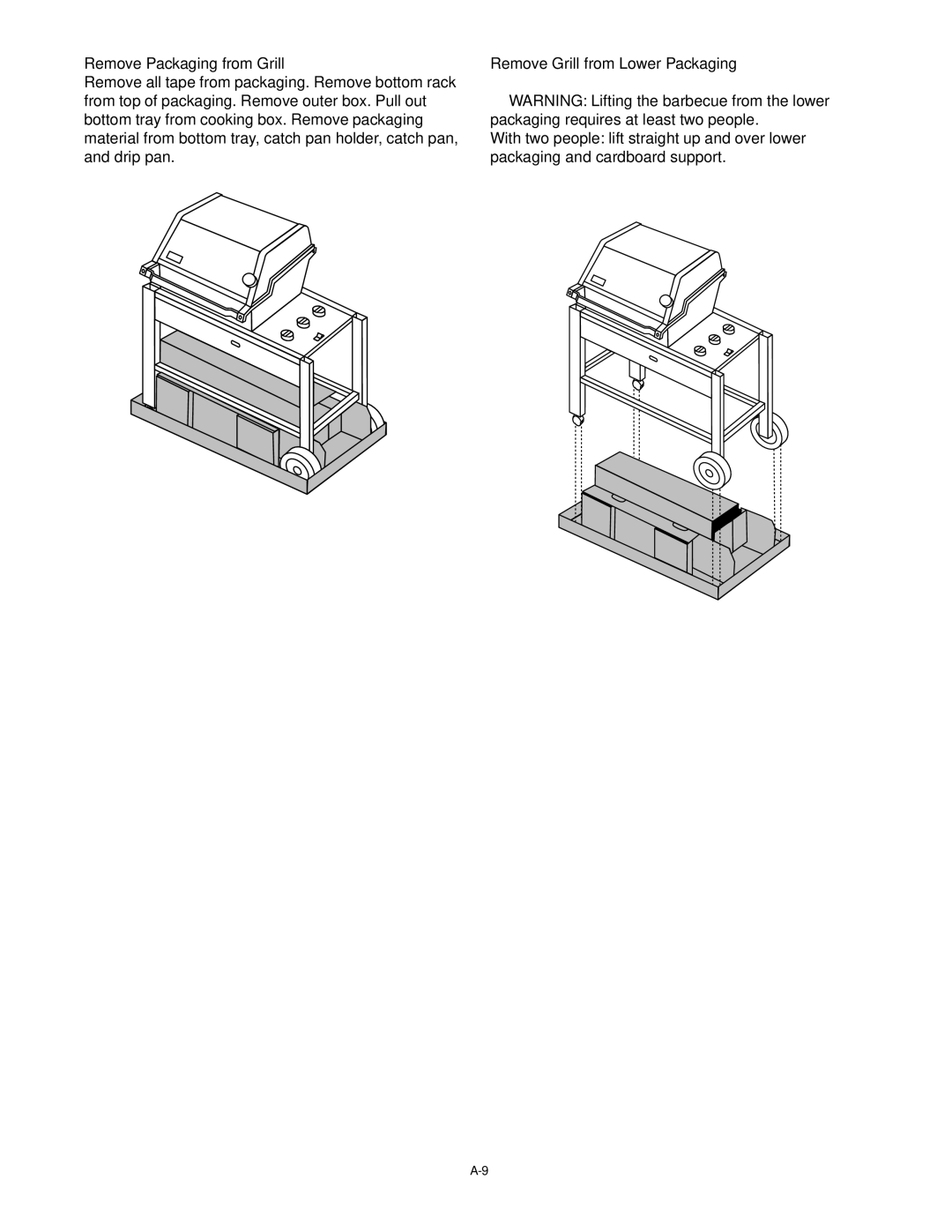 Weber Genesis Gold B manual Remove Packaging from Grill, Remove Grill from Lower Packaging 