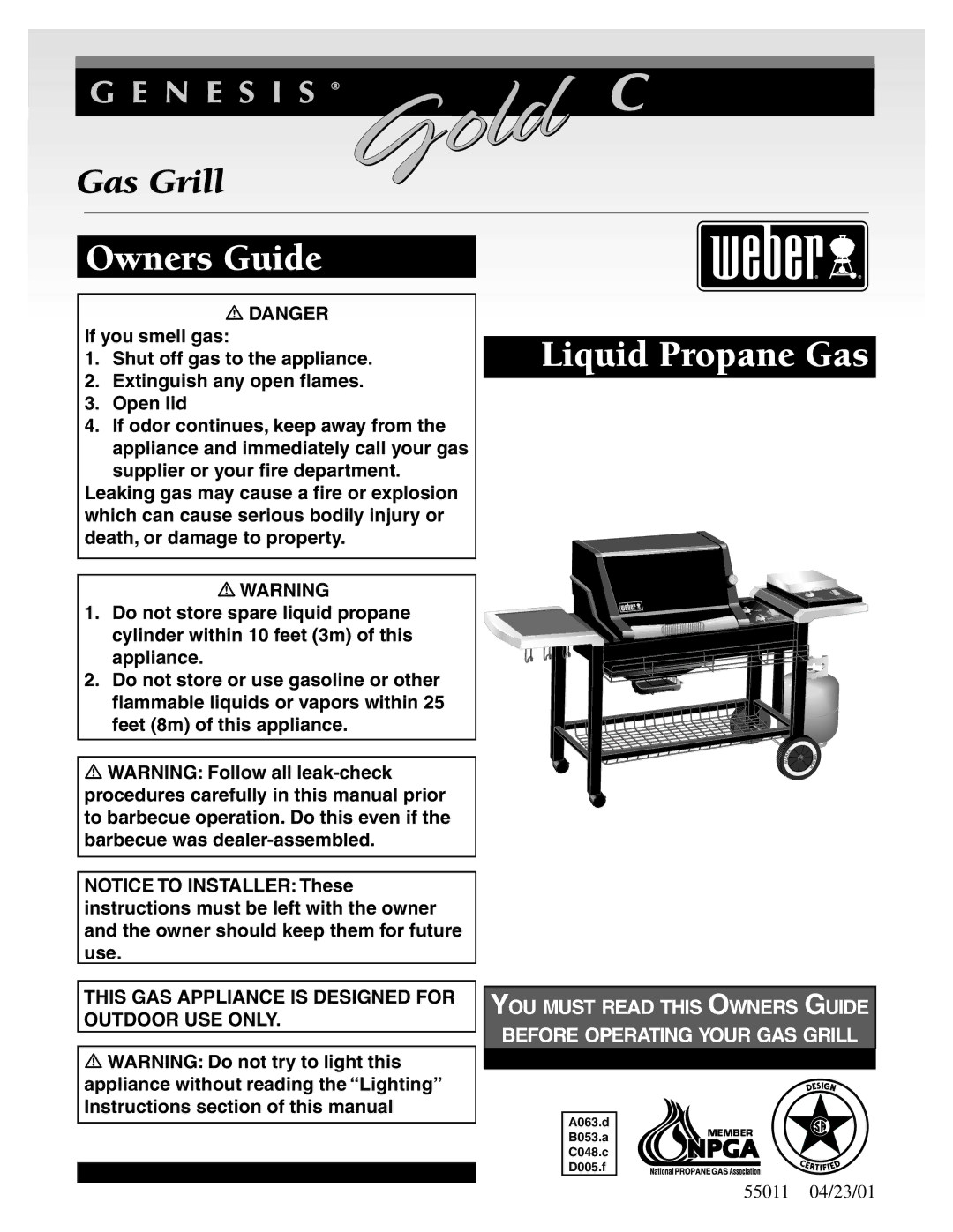 Weber Genesis Gold C manual Owners Guide 