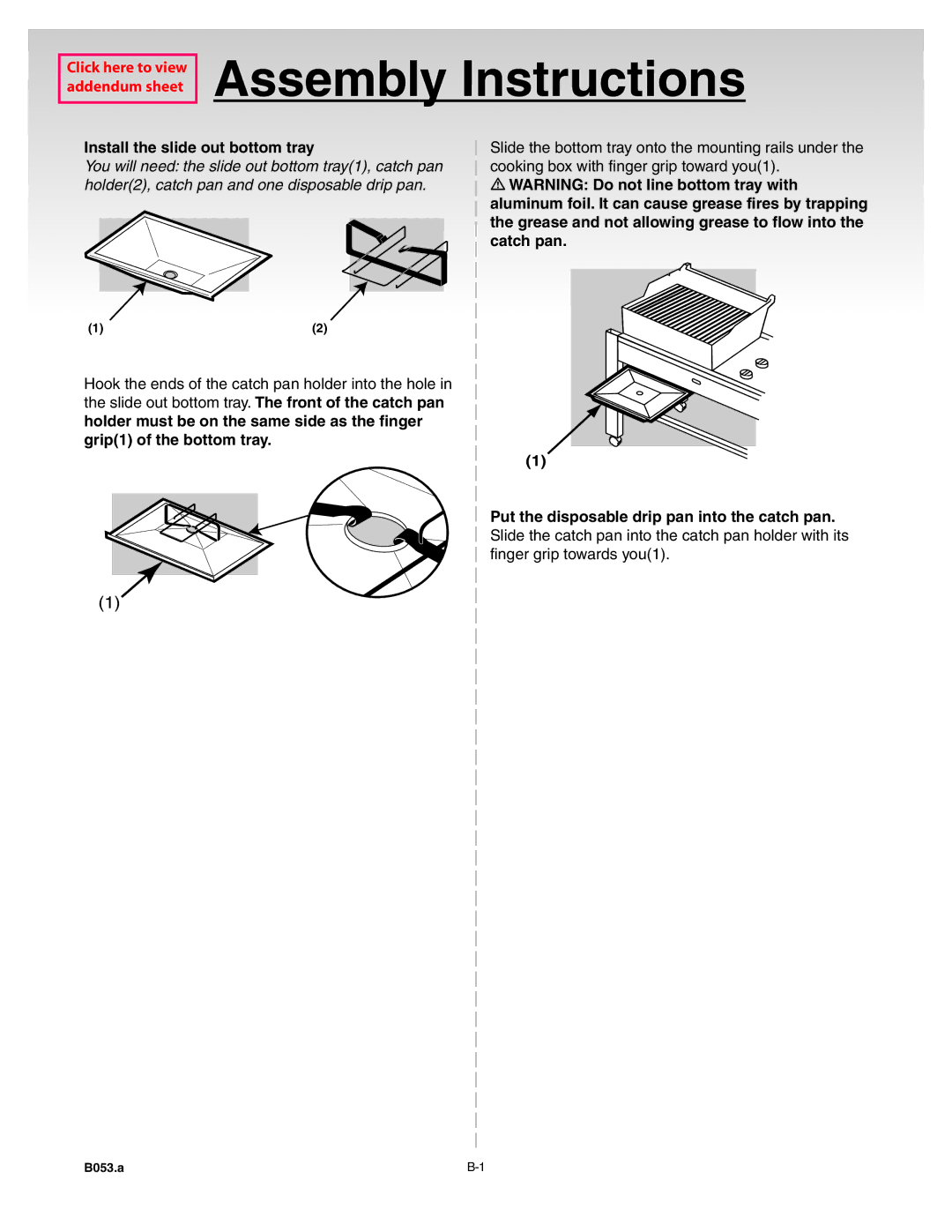 Weber Genesis Gold C manual Assembly Instructions, Install the slide out bottom tray 