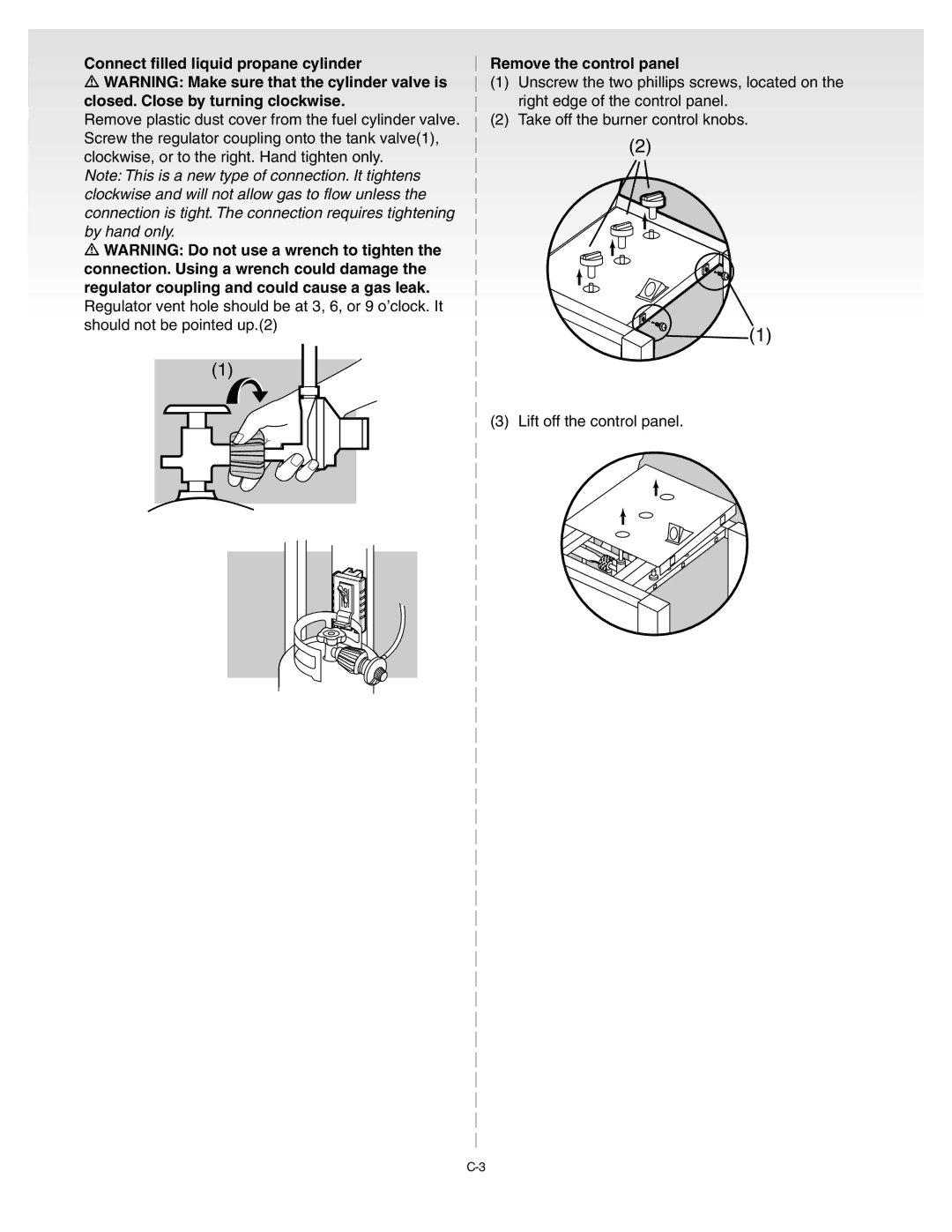 Weber Gold B manual Remove the control panel 