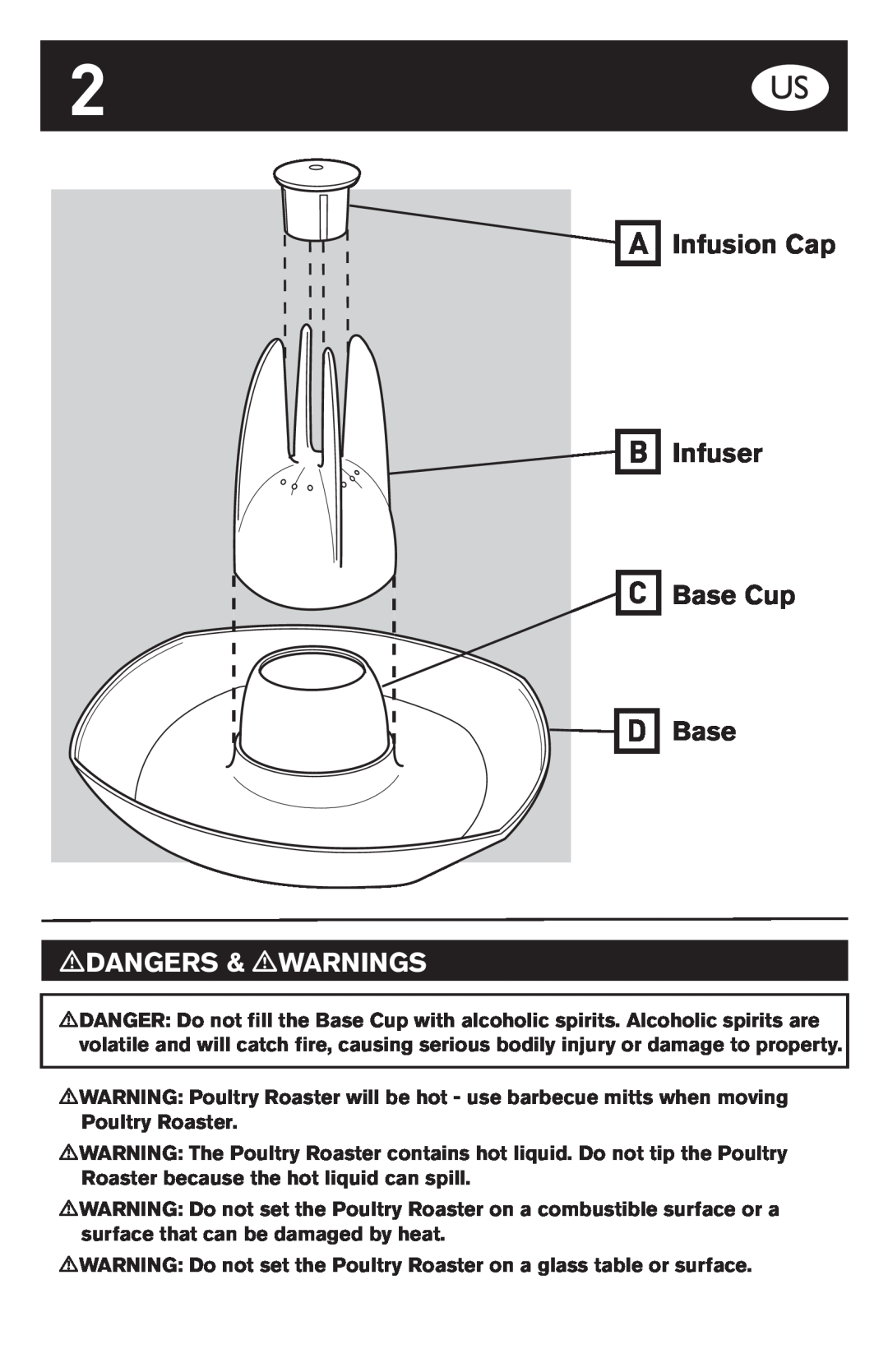 Weber Oven manual Infusion Cap Infuser Base Cup Base, mDANGERS & mWARNINGS 