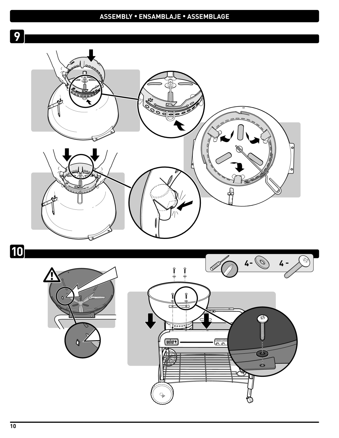 Weber PERFORMER PLATINUM manual Assembly Ensamblaje Assemblage 