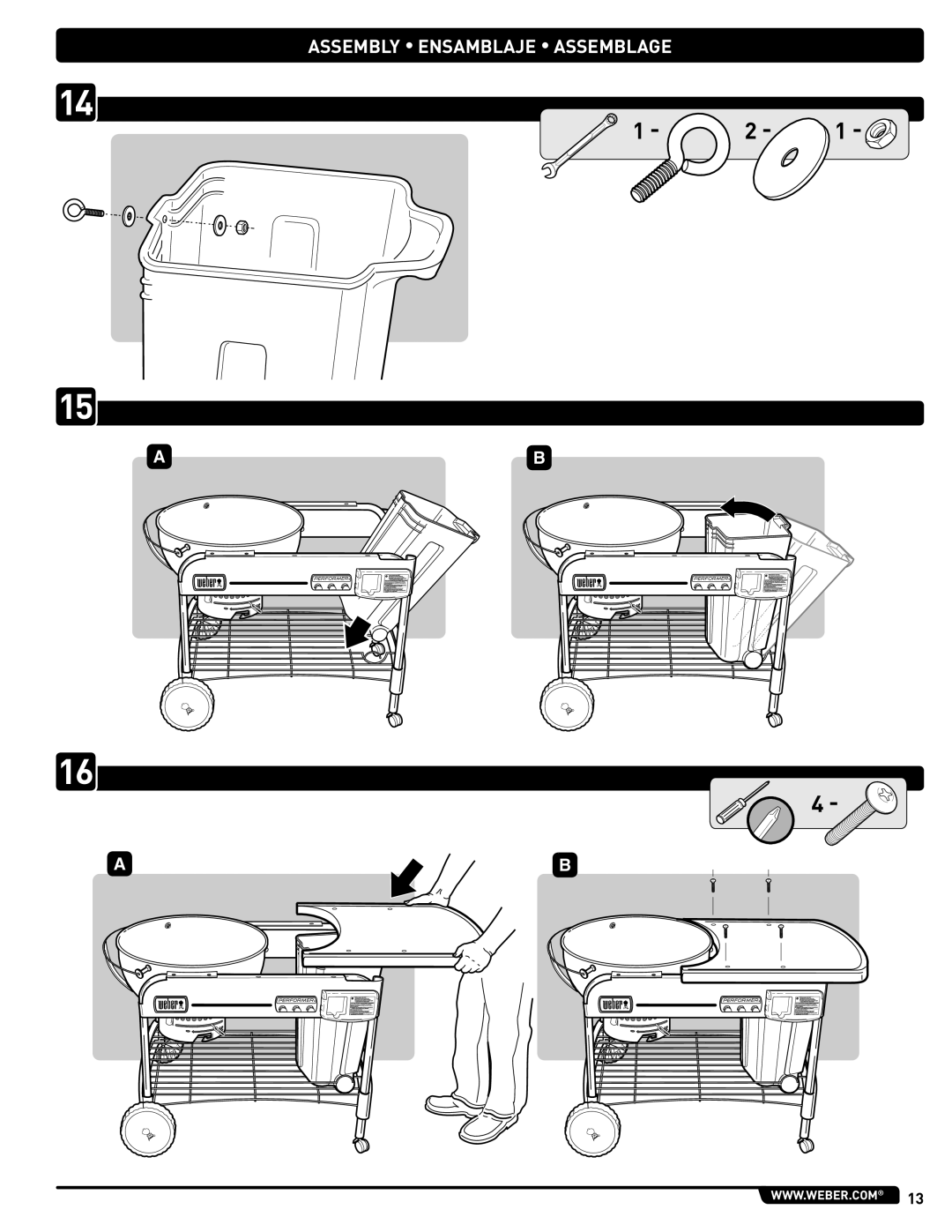 Weber PERFORMER PLATINUM manual Assembly Ensamblaje Assemblage 
