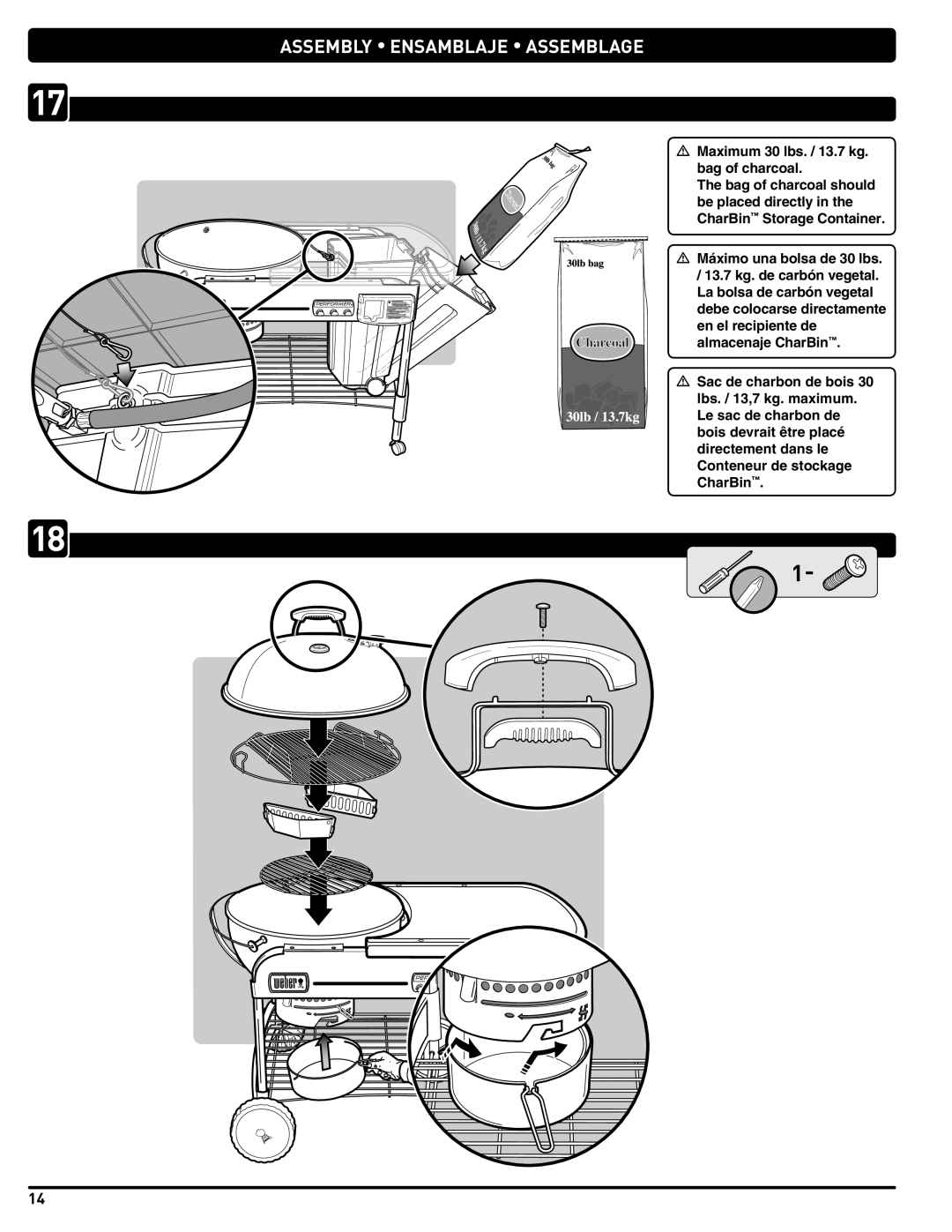 Weber PERFORMER PLATINUM manual Assembly Ensamblaje Assemblage 