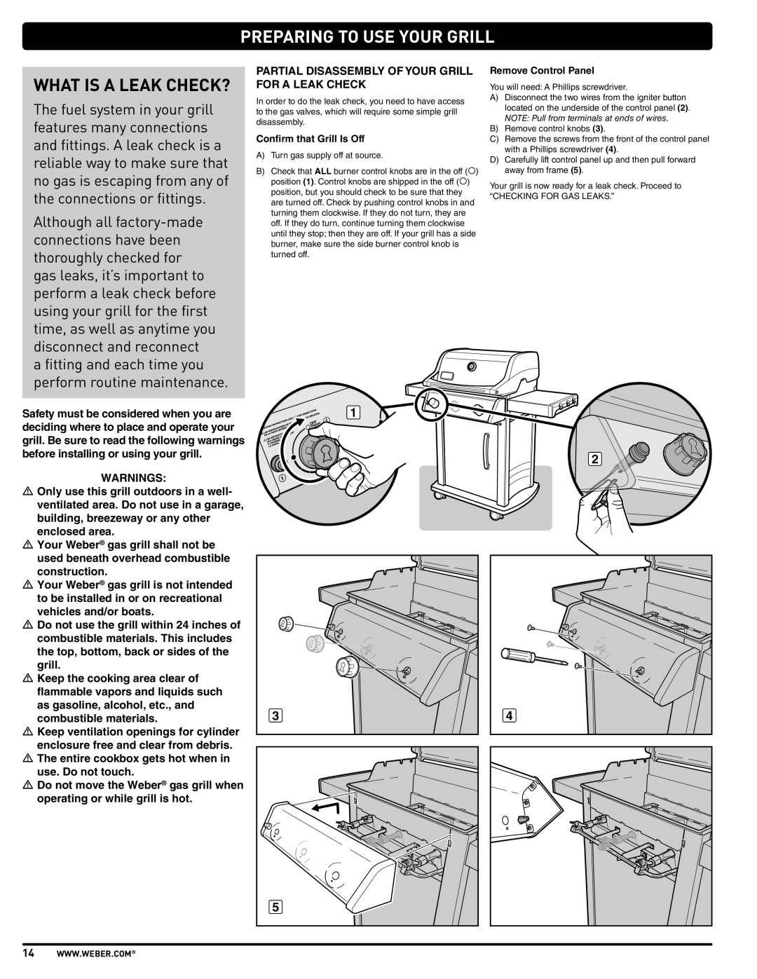 Weber PL - PG. 59 57205 manual Preparing to USE Your Grill, What is a Leak CHECK?, Confirm that Grill Is Off 