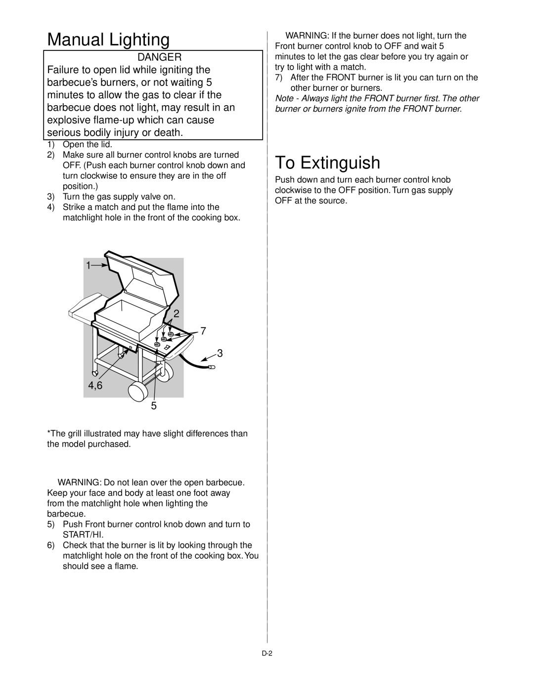 Weber Platinum B manual Manual Lighting 