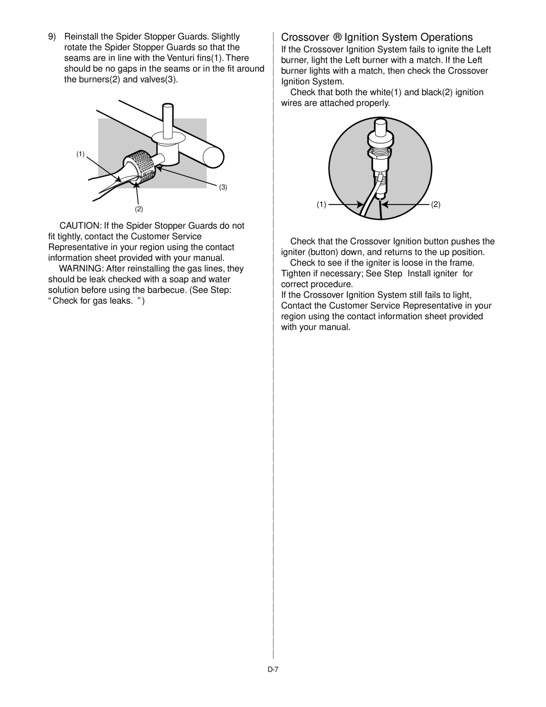 Weber Platinum B manual Crossover Ignition System Operations 