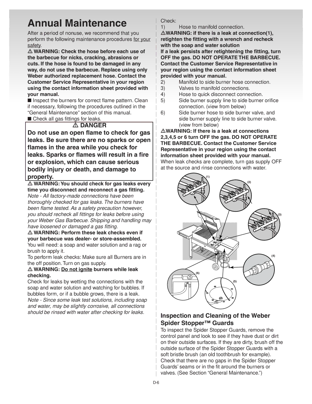 Weber Platinum C manual Annual Maintenance 