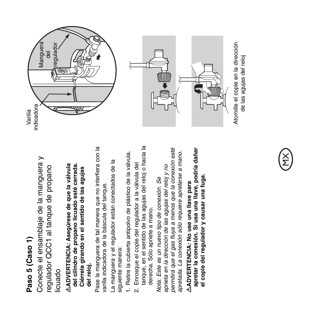 Weber Hose and Regulator Replacement, QCC1 manual Paso 5 Caso 