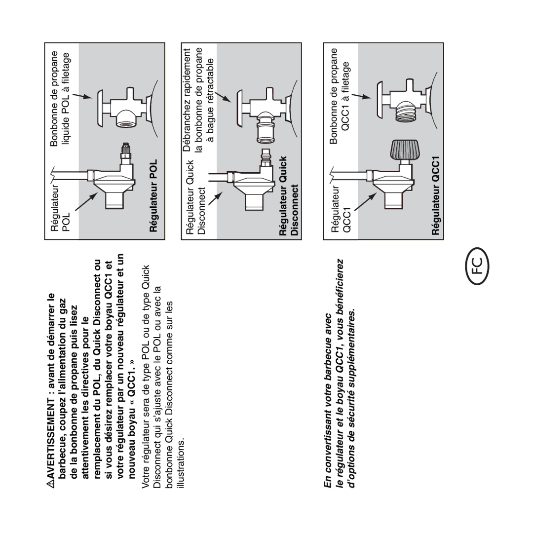 Weber QCC1, Hose and Regulator Replacement manual En convertissant votre barbecue avec 