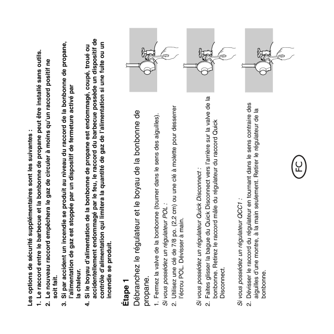 Weber Hose and Regulator Replacement, QCC1 manual Étape, Si vous possédez un régulateur POL 