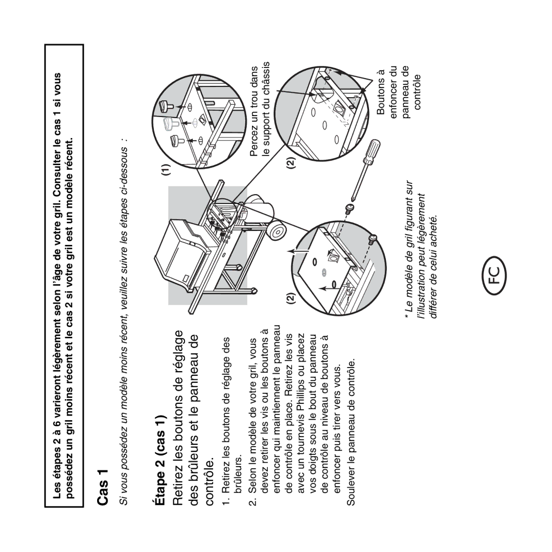 Weber QCC1, Hose and Regulator Replacement manual Cas, Étape 2 cas 