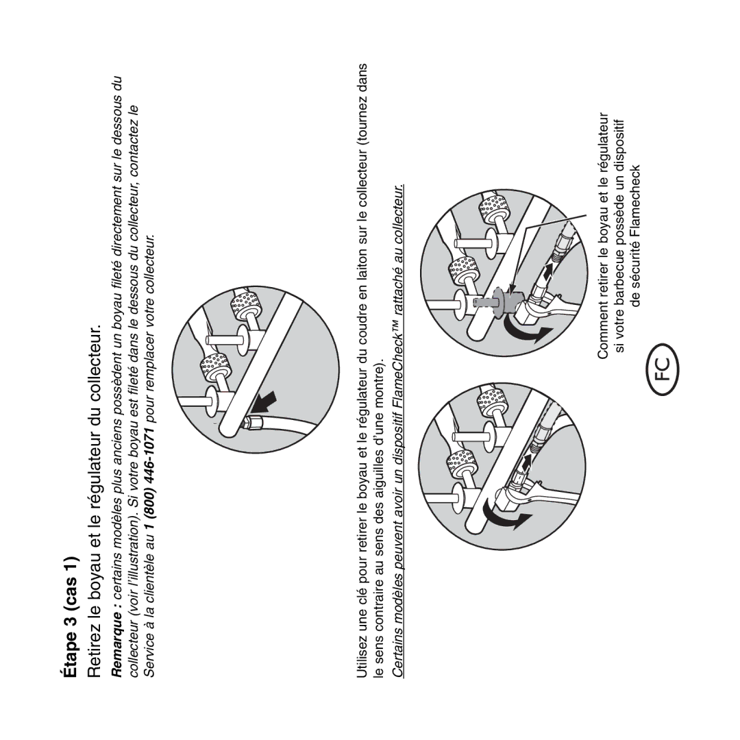 Weber Hose and Regulator Replacement, QCC1 manual Étape 3 cas, Retirez le boyau et le régulateur du collecteur 