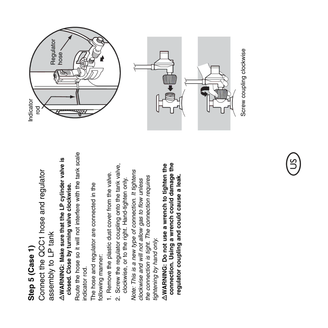 Weber Hose and Regulator Replacement manual Connect the QCC1 hose and regulator assembly to LP tank 