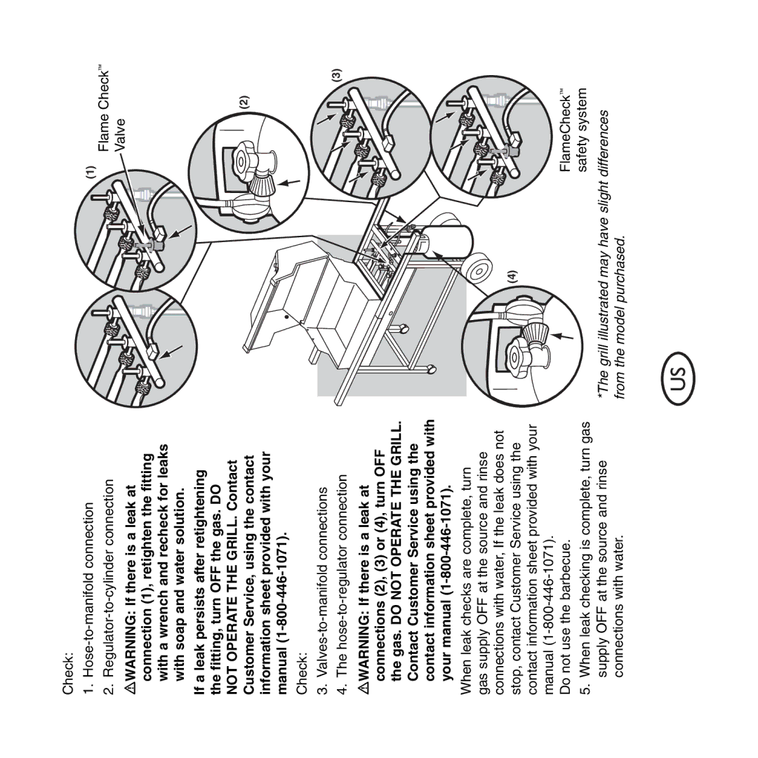 Weber Hose and Regulator Replacement, QCC1 manual FlameCheck safety system 