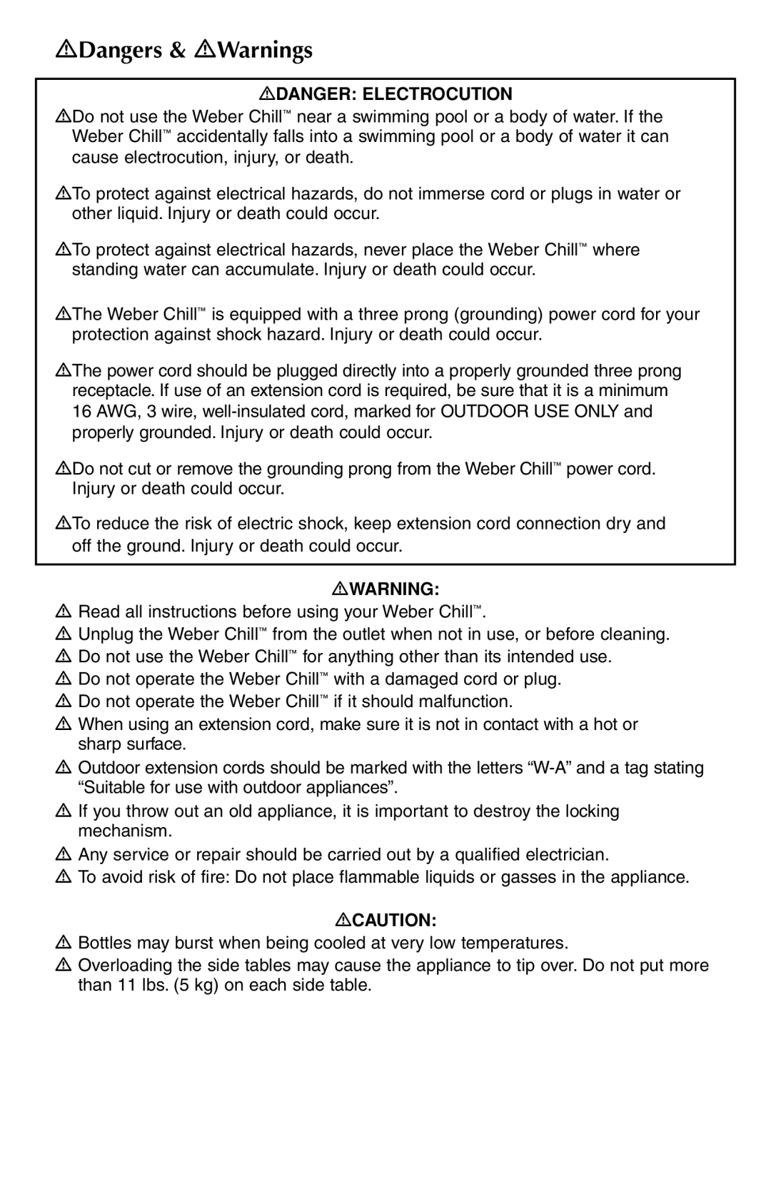 Weber Refrigerator manual 